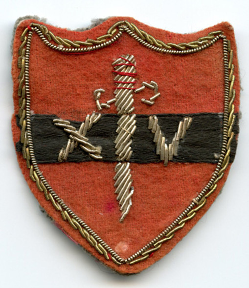 Beautiful Circa 1944 Bullion UK 14th Army Formation Sign Made in India