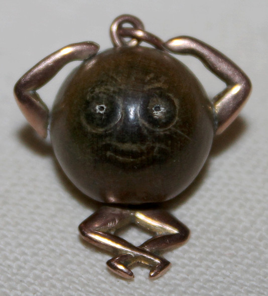 Rare to Find in 9 CT Gold! Iconic WWI British "Fumsup Touchwud" Good Luck Charm