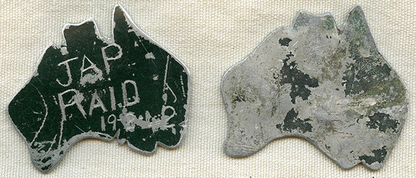 Great Battle of Darwin Aussie Trench Art Souvenirs Made From Japanese Aircraft Skin