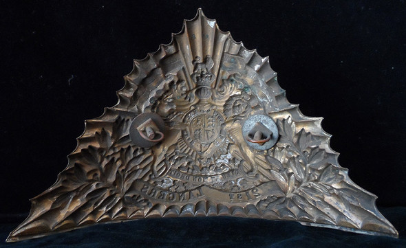 Very Rare Ca. 1897-98 British 21st Lancers Tschapka Helmet Plate for an Enlisted Man