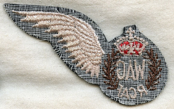 Scarce Circa 1944-45 Royal Canadian Air Force Wireless Air Gunner Wing in Flared Wing Pattern Large