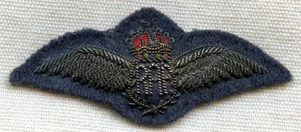 Rare Early WWII RAF Pilot Mess Dress Bullion Wing Also Worn by Foreign Nationals