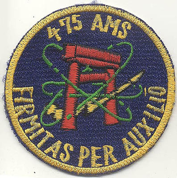 1960s US Air Force 475th Air Maintenance Squadron Okinawan-Made Patch Purplish Variant