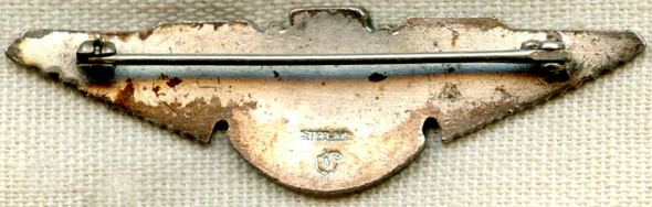 BEING RESEARCHED - WWII Sterling & Enamel Lancaster Sq. Wing - NOT FOR SALE UNTIL IDed