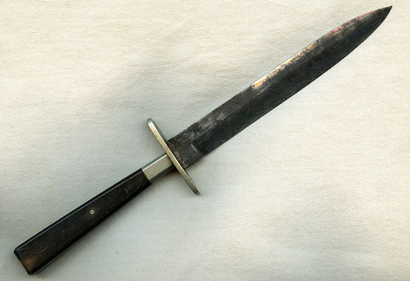 Civil War Period Small Fighting Knife Etched The Americans Pride Equal Rights, Equal Laws, & Justice