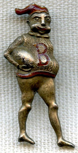 Fabulous 1912 Brown University Brownie Football Badge in Gilt Silver by Bailey Banks & Biddle