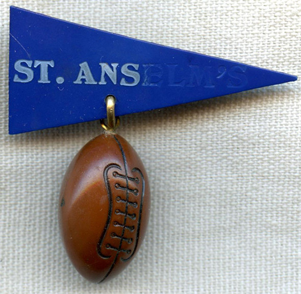 Cool Vintage 1930's St. Anselm's College Football Pin