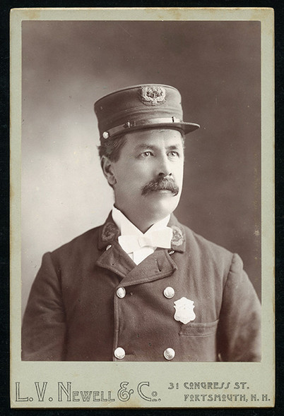 Nice 1890's Cabinet Photo of Member of Willard J. Sampson Hook & Ladder Co. No. 1 Portsmouth NH FD