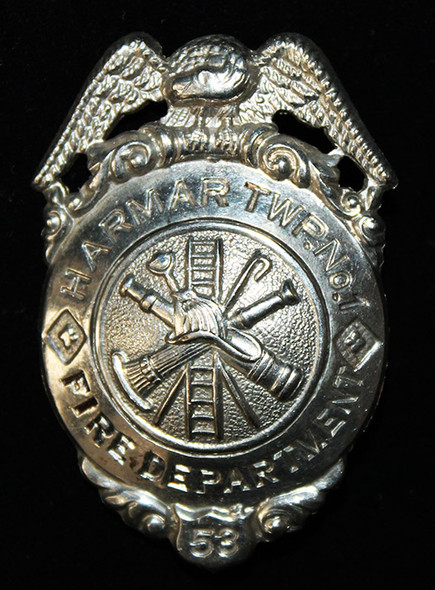 1910s - 1920s Harmar Township Volunteer Fire Dept Co #1 Badge from Cheswick PA