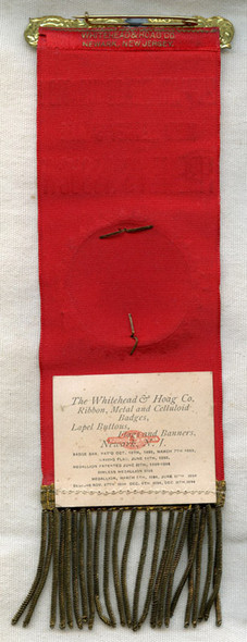 Ornate 1897 New Jersey State Firemen's Assoc. Convention Ribbon from Trenton, NJ