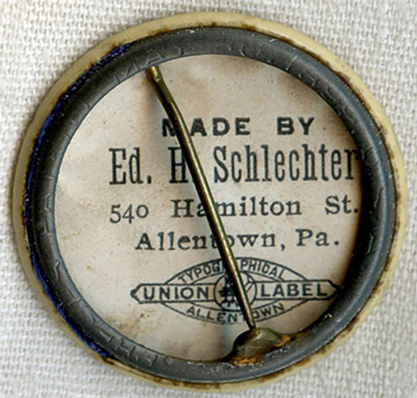 Ca 1900 Liberty Fire Co. No. 5 of Allentown, Pennsylvania Guest Celluloid Depicting Chief