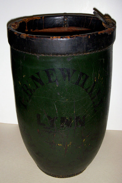 Extremely Rare 1820s Fire Bucket Named to Thos B. Newhall, Lynn Fire Club, Massachusetts