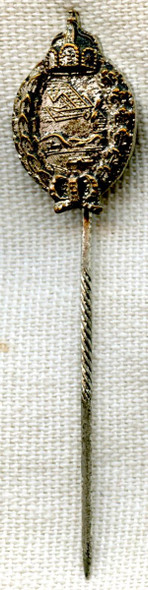 Scarce WWI Prussian Pilot Badge Stick Pin in Silver Plated Brass