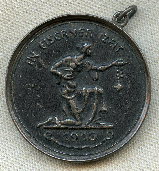 WWI 1916 Iron for Gold Donation Medal In Eiserner Zeit