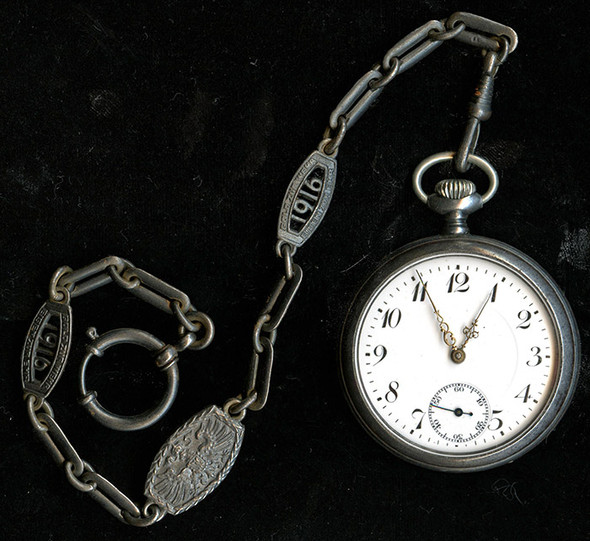 WWI German Presentation Pocket Watch "For Bravery in Battle" to 2nd BN 477th Inf. Regt.