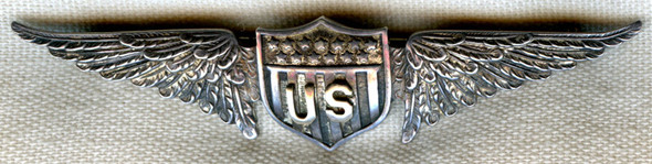 Nice WWI US Air Service Pilot Wing in Meyer Style