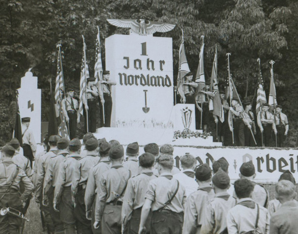Rare 1938 German-American Bund Rally Photograph at Andover Township, New Jersey