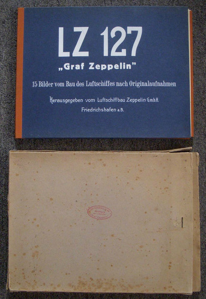 Extremely Rare 1929 "LZ-127 Graf Zeppelin" Album with 15 Photos of Airship's Construction with Cover