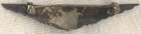 WWI US Air Service Pilot's Overseas Cap Wing in Silver and Gold by Robbins