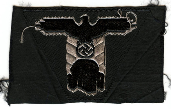 Vet Purchase Dachau-Made Bevo Nazi Waffen SS Panzer M-43 Cap Skull & Eagle Trapezoid Badge