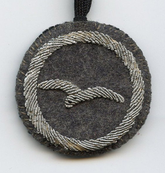 Unique 1930s-WWII DLV (Deutsches Luft Verband) "Good Luck" Talisman (Coin Sewn in Proficienc