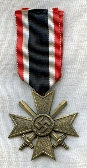 Early WWII Nazi War Merit Cross in Bronze with Swords