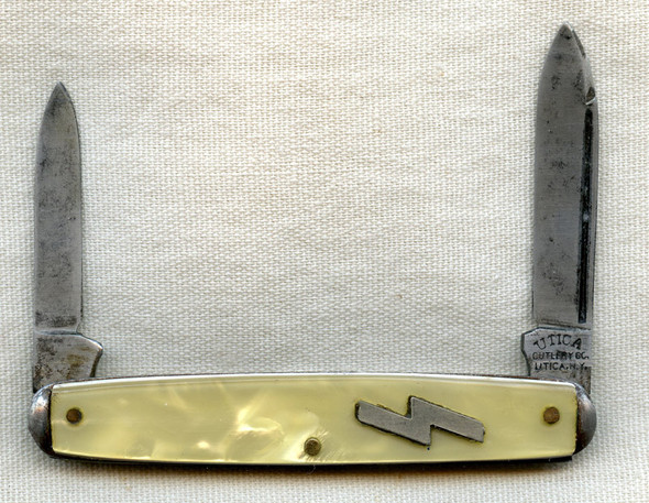 Rare 1930s German-American Bund Siegrune Pocket Knife by Utica Cutlery Co.