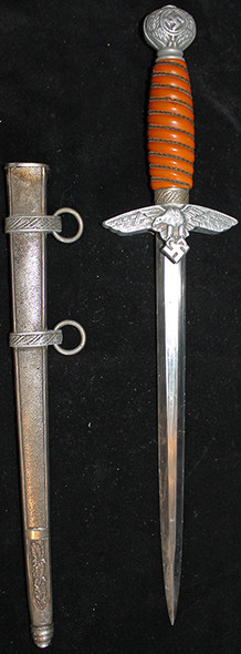 WWII Nazi Luftwaffe 2nd Model Dagger with Orange Handle by Luneschloss