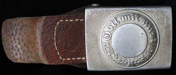 Nazi Police E.M. Buckle with 1942 Dated Leather - De-Nazified
