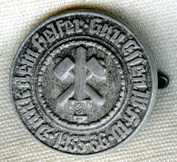 Circa 1935-1936 Gau Essen Winterhilfswerk WHW (Winter Help Work) Donation Tinnie by Hoffstätter