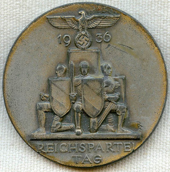 Nice 1936 Nazi Tinnie for Reichs Party Day (Reichspartei Tag) aka "Nuremberg Rally"