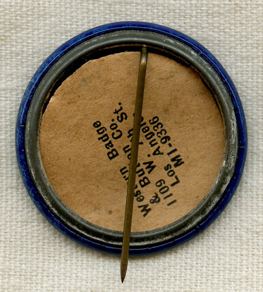 WWII British War Relief of Southern California Celluloid Pin by Western Badge