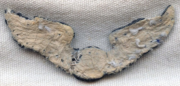 Scarce WWII CBI-Made Unofficial USAAF Bullion "AG" Air Gunner Wing