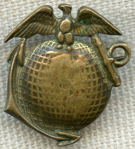 Cool WWI United State Marine Corps Sweetheart Pin Small, Lapel Size with 'Huge' Globe