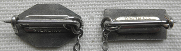 Sterling WWII US Navy Two Sons in Service Chained Mother's Pin