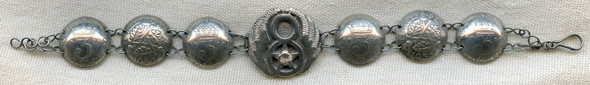 Beautiful WWII UK-Made USAAF 8th Air Force Sweetheart Bracelet in Coin Silver with Sterling