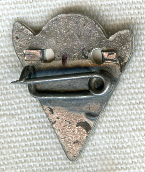 Super-Cool WWII V for Victory Sweetheart Pin with Photo of GI in Enameled Sterling