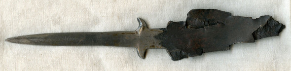 WWI Trench Art Letter Opener Made from Artillery Round Shrapnel