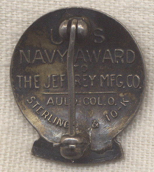 Gold Fill on Silver WWII US Navy E Award for The Jeffrey Manufacturing Co Columbus Ohio