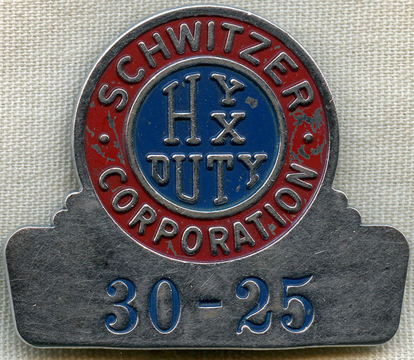 1930S -WWII Schwitzer Corporation out of Indianapolis, Indiana Employee Badge