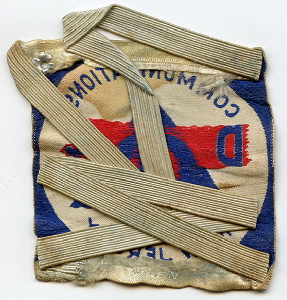Rare 1943 New Jersey Defense Corps / Civil Defense Communications Bevo Patch Converted to Armband