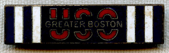 WWII Greater Boston United Service Organizations (USO) Pin in Sterling
