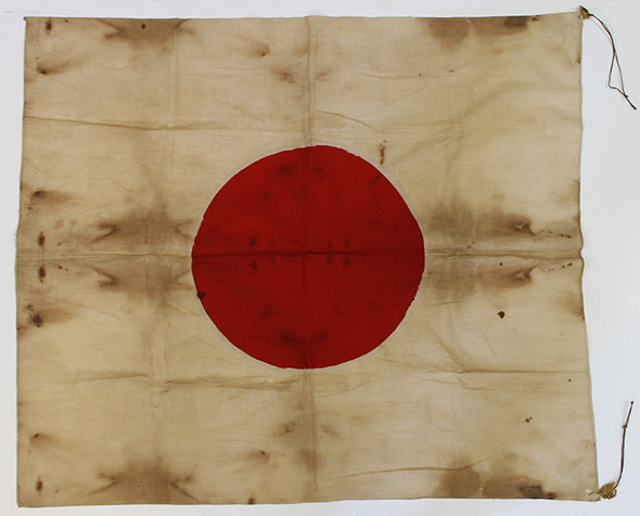 Very Cool Smallish WWII Japanese Personal Flag Captured on Okinawa with Photos