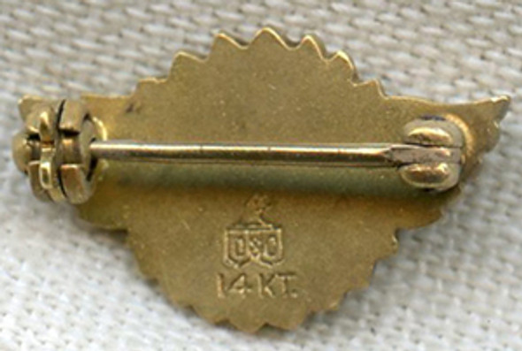 1910s-1920s Aero Club of Pittsburgh Lapel Wing in 14K Gold