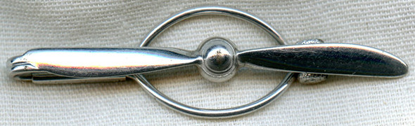 Great Chrome-Plated 1930s Propeller Tie Bar by Swank