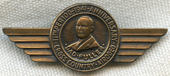 1941 Souvenir Lapel Wing for "Dad" Fuller's Cross Country Airodeo