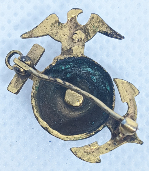 Circa 1919 US Marine Corps Enlisted Man Collar Insignia (Modified for Overseas Cap)