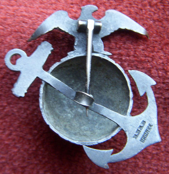 Stunning ca 1900s USMC Officer Undress Collar EGA in Bronze with T Pin by BB&B