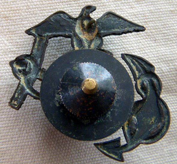 Nice Salty WWI USMC EM Undress M-1914 Cap Badge