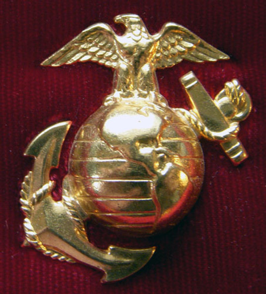 Wonderful Late 1930s Hallmarked USMC EM Dress EGA Set by Meyer on Original Velvet Card